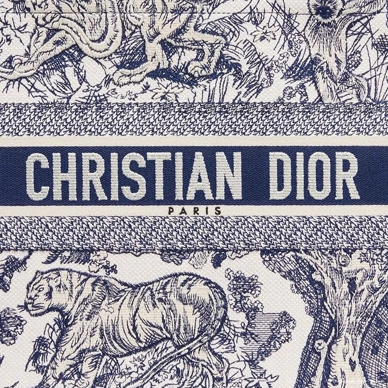 Cheap De Dior Canvas Toile Book Tote Blue Jouy Motif 0801 Luxury
